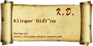 Klinger Diána névjegykártya